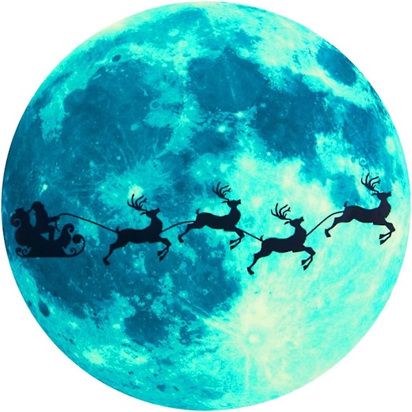 Christmas Wall Stickers Bright and Realistic Full Moon Luminous Decorations Beautiful Wall Stickers (1 Pcs)