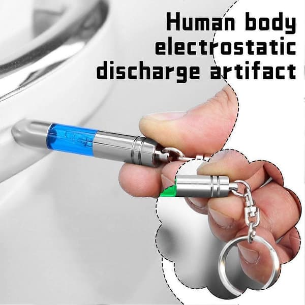 Statisk elektrisitet-fjerner for mennesker, nøkkelring i sinklegering og ABS, bærbar Yellow