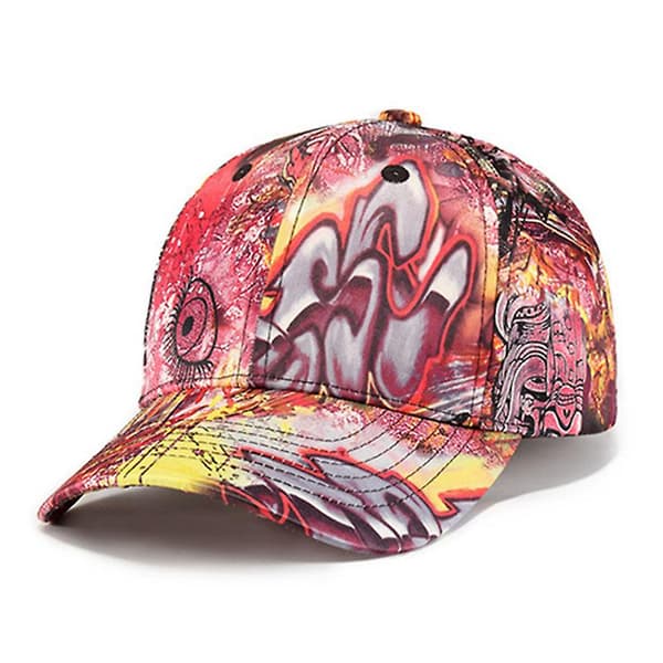 Abstrakt Graffiti Baseballkasket Justerbar Hurtigtørrende Polyester Åndbar Solhat Til (K375)