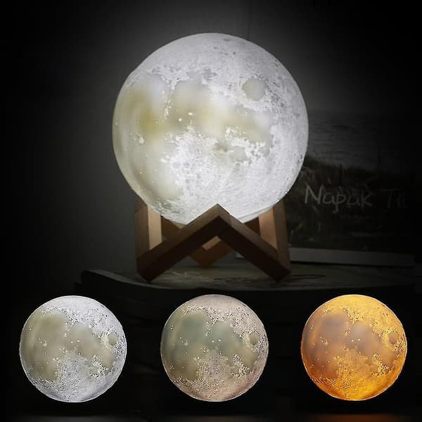 Led Månelampe 3d Gulvlamper Nattelys Sengelampe Justerbar Touch Lampe Til Stue
