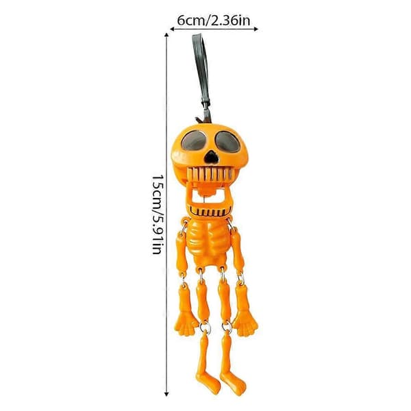 Luuranko-pullonavaaja-avaimenperä liikkuvilla nivelillä Halloween-juhliin Black