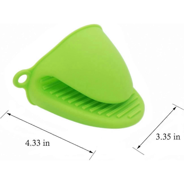 NOBBEE Ugnsvantar 1 Par Silikon Bakhandskar Matlagning Pinch Mitt Finger Vantar Grepp Värmebeständiga Grytlappar (Grön)