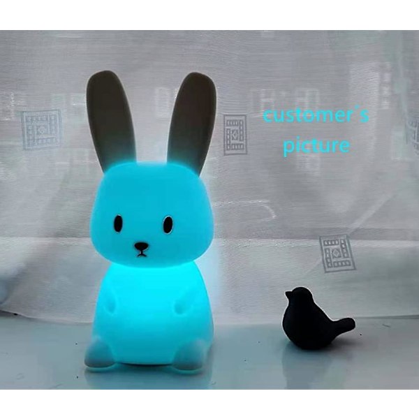 Nattlampa Barn Kanin Led Barn Nattlampa Usb Laddningsbar Kanin Touch Bärbar Silikonlampa 7 Ljusändringar Flickpojke Present
