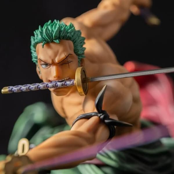 One Piece Roronoa Zoro Krigerstatue 21cm - PVC - Samleobjekt hvit XXS