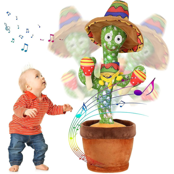 Dansande och upprepande kaktus, Talande kaktus Repeterande kaktusleksak Repeterande kaktus Dansande kaktusplyschleksak för barn Vuxna