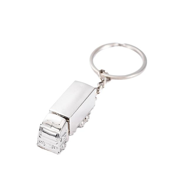 Metal lastbil nøglering nøgle fob nøglering kreativ gave smuk nøglering (sølv)（sølv）