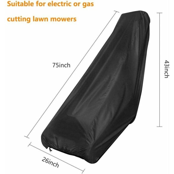 190T ruohonleikkurin cover vedenpitävä, pölytiivis ja UV-suojattu kiristysnyörillä ja säilytyspussilla sisä- ja ulkokäyttöön - 188 x 99 x 63,5 cm
