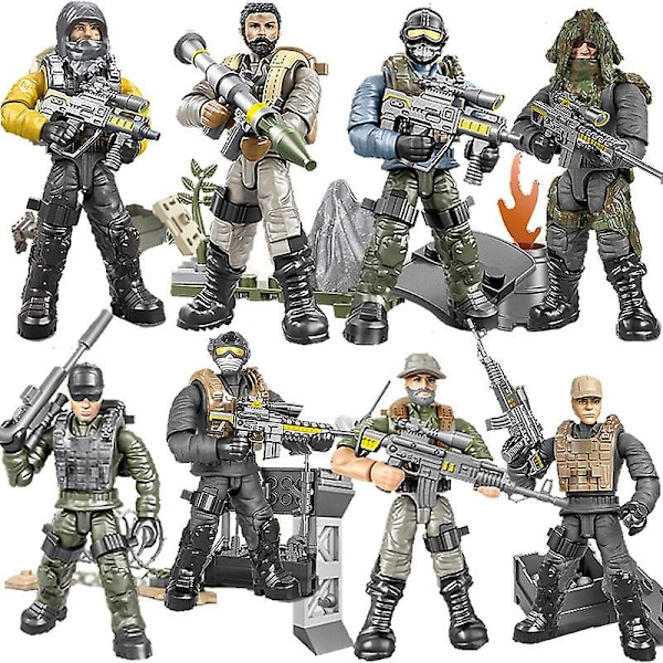 XJ960/822 Call of Military Duty Byggklossar 1:35 SWAT Soldater Figurer Armé Vapen Vapen Set Modell Dockor Klossar Leksak för Pojke