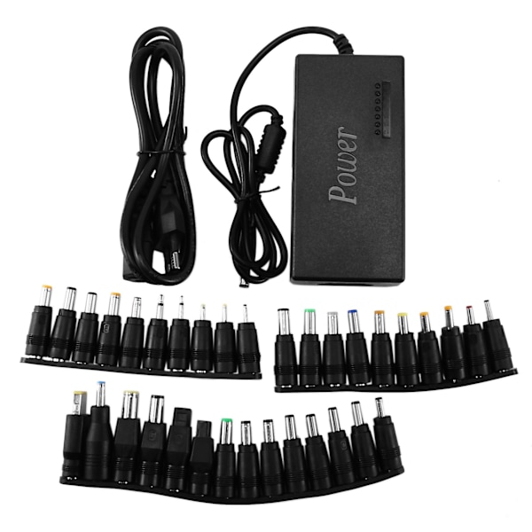 Universell DC 12V 15V 16V 18V 19V 20V 24V 4.5A 4A Justerbar Strömförsörjningsadapter 34 Avtagbara Pluggar för（svart）