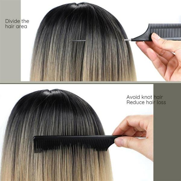 ABS Fine Sectioning Weave Highlighting Foiling Hair Comb For Combs Pin Tail 3PC（PP）