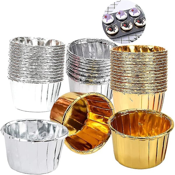100 st metallformar Ramekins Cake S för bröllop