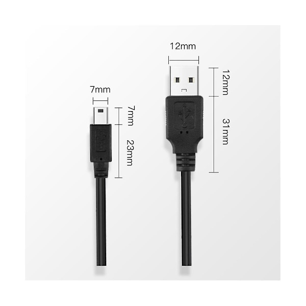 Ajonauhurin kaapeli Mini 5V 2000Ma Auton tarvikkeet Latauskaapeli 3.5M GPS-navigaattorin sovitin Virtapistoke A（Musta）