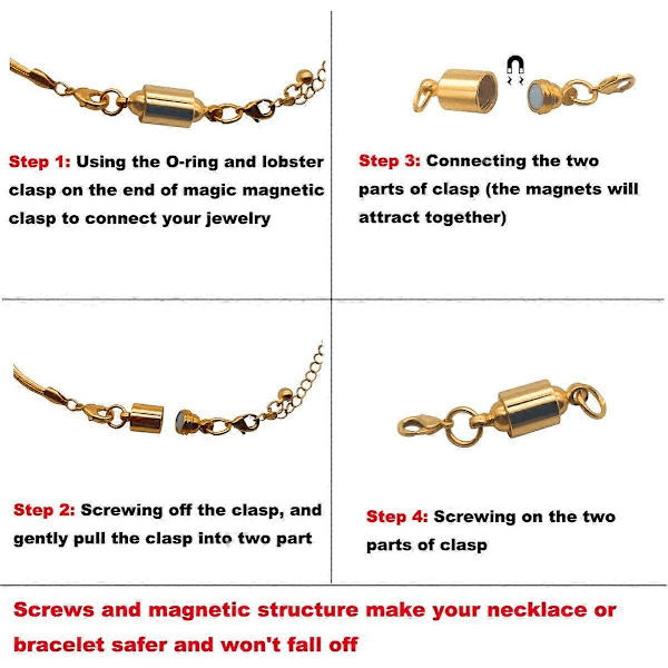 Magnetiska Smyckesspännen för Halsband Säkra Magnetiska Lås Smyckesspänneskonverterare
