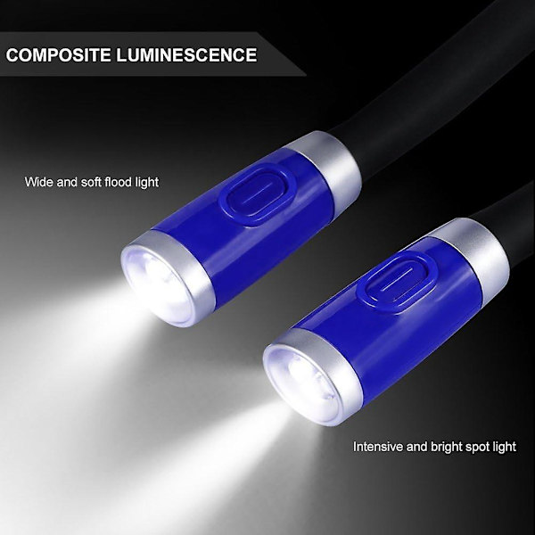 USB Genopladelig Nat Læselampe 3 LED Læsetilstande til Strikning Syning Rejser Camping