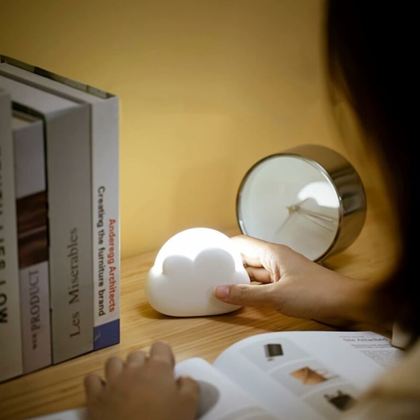 Cloud LED Nattlampa för barn [Set med 2] Nattlampa för baby Amning Vuxen Nattlampa, Rosa+Vit,,ladacèe