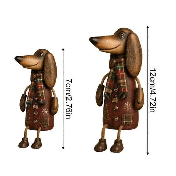 Vintage juledachshund-figur - Festlig julepynt til peishyllen L