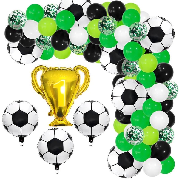 121 stycken Fotbolls-VM Tema Party Dekoration Set Konfetti Ballongdekoration och Banner Bakgrund Festdekoration