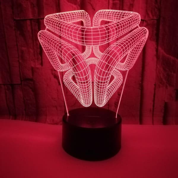 3D Abstrakt Nattlys LED-lys Optisk Illusjon