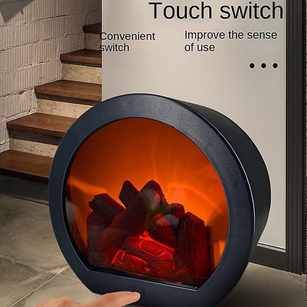 Flamme Pejs Vindlampe Smart Touch Switch Simuleret Trækul Ornamenter Hjem Håndværk Vindlampe