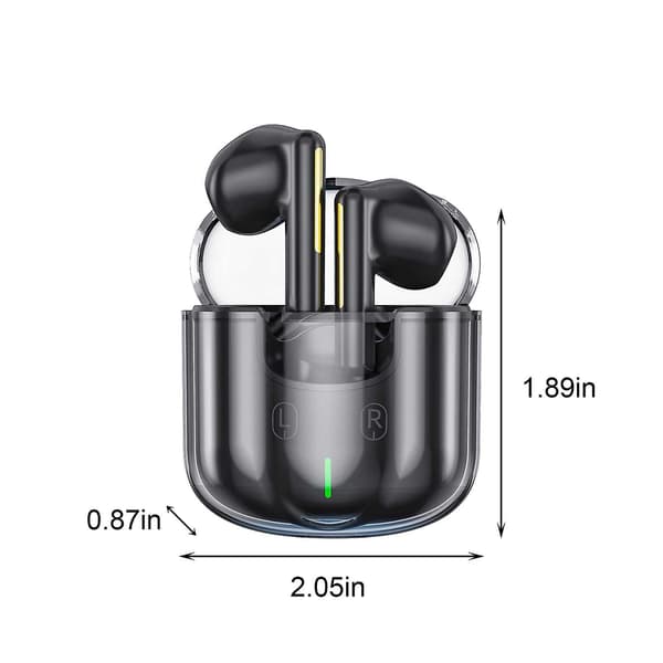 Transparent Bluetooth Headset Mini True Wireless Competition 5.2 Støjreduktion Space Capsule Cool Game Headset Sort