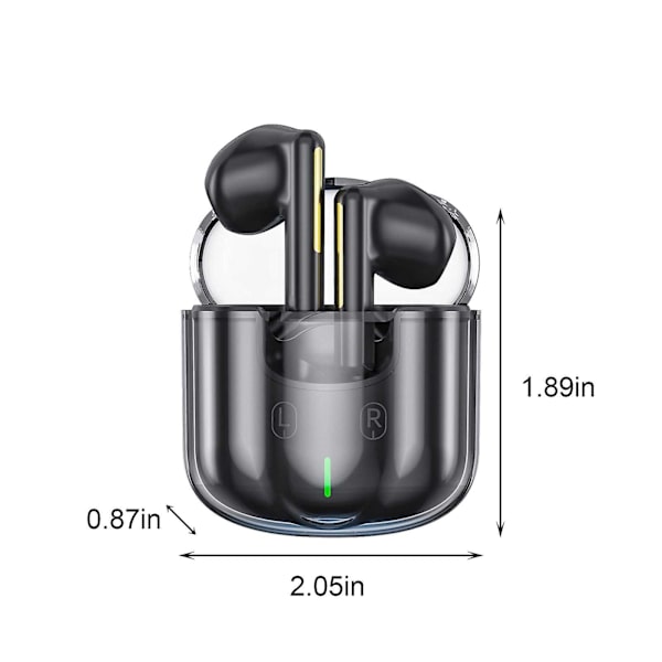 Transparent Bluetooth-headset Mini True Wireless Competition 5.2 Støyreduksjon Space Capsule Cool Game Headset Svart