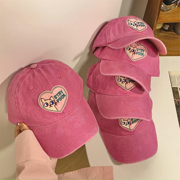 Rosa kjærlighet baseballcaps for kvinner, pustende design utendørs sportscaps for turgåing, utflukter, golf