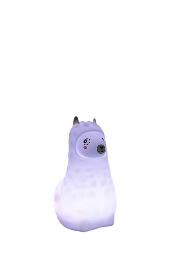 Sød Alpaca Børnenatlampe, Genopladelig Silikone til Børneværelset