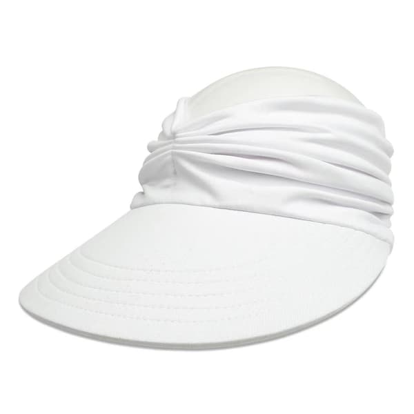 Kvindernes Sport Sol Visor Hatte, Tom Top Baseball Sol Cap, Bred Skygge Elastisk Kvindernes Solhatte Med Uv-beskyttelse Multi-farve Valgfri（Hvid）