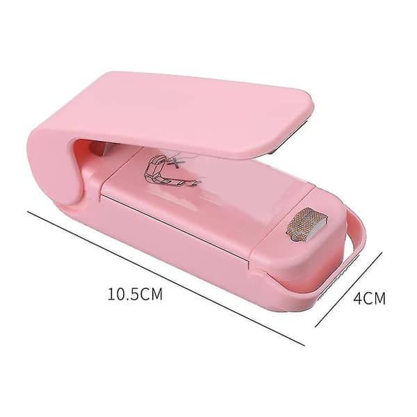 Mini Bag Sealer og Kutter USB Oppladbar Bærbar Håndholdt Rosa