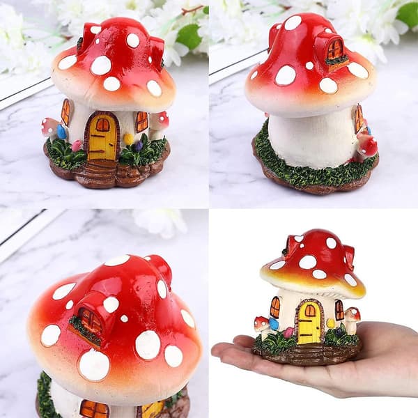 Harpiks sopphus, fehus, mini harpiks sopp DIY plante statue, vanntett utendørs