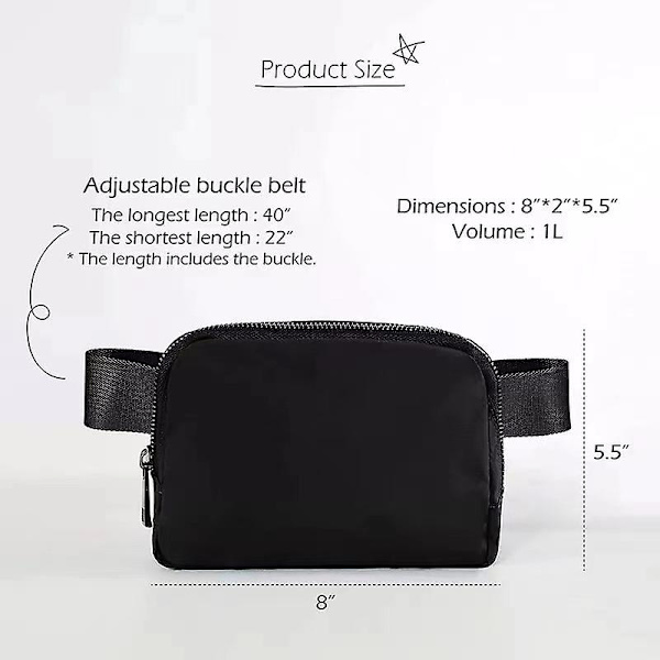 Väskor Fanny Pack för kvinnor Crossbody väskor med justerbart bälte Mode midjeväska Löpning Kvinnlig vandringsväska