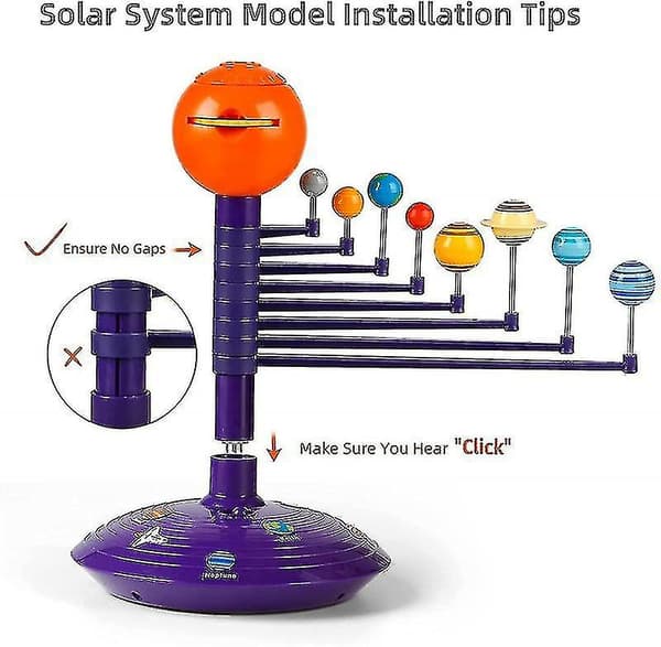 Solsystem for barn, snakkende astronomi solsystem modellsett, planetarium projektor STEM-leker med 8 planeter, romleker for 3 4 5+ år gamle gutter