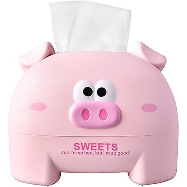 Piggy tissue box (rosa), vävnadsförvaringslåda, tissuehållarlåda, plastvävnadslåda, servetthållare, tissuehållare, söt tissuebox