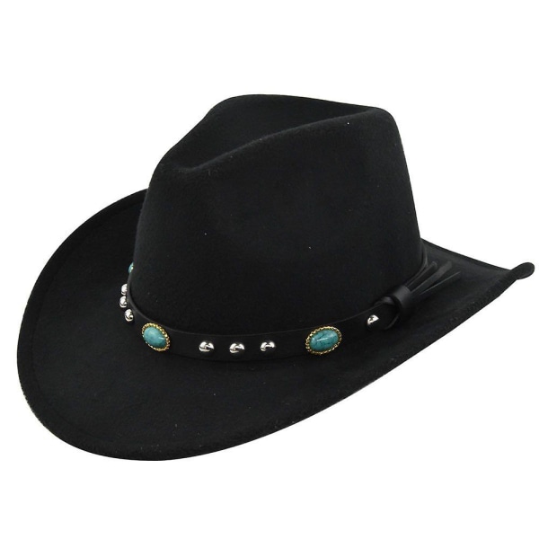 Cowboyhatt Dam Herr Western Hat Bred Brätte Rem Läderband