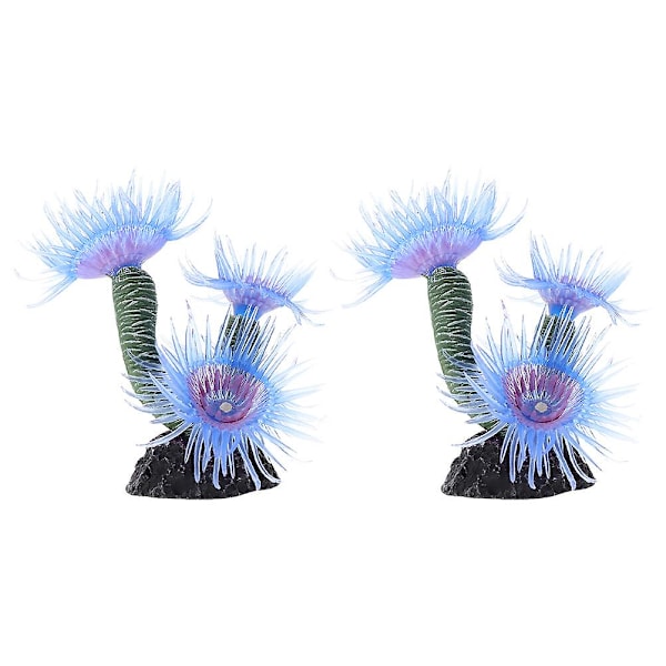 2Pcs Simulation Coral Decor Resin Artware Aquarium Fish Tank Landscaping Ornament（5X8CM，As Shown）