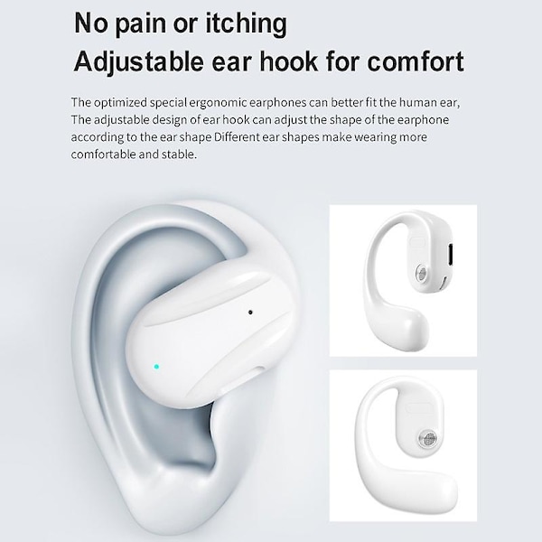 Enkelt øre Business Bluetooth-hovedtelefon Ørekrog Stereo Sound Trådløs øretelefon Vandtæt Sport Earbuds Til Android /ios