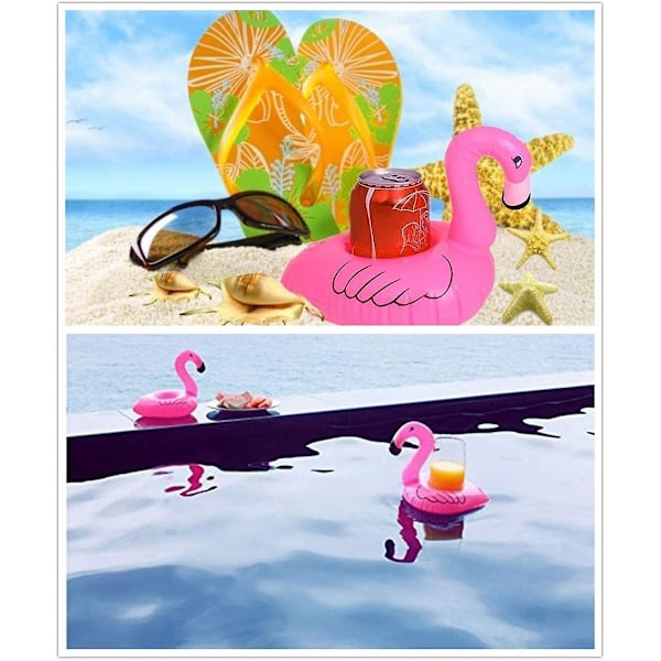 14-pack Flamingo Uppblåsbar Dryckeshållare Dryckespoolflottar Kopphållare Flottar Uppblåsbara Flytande Underlägg Flytande Underlägg För Poolparty Vattenkul