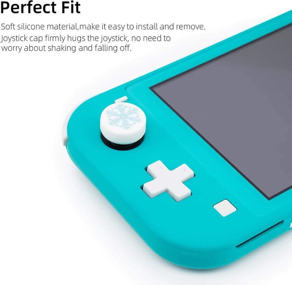 4-pack Silikon Tumgrepp för Joy-Con - Snö - Joystick-skydd för Switch/OLED/Switch Lite - Analoga Tumgrepp (Snö)