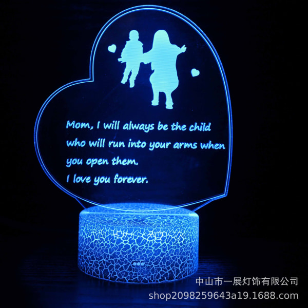 Mors dags presenter från dotter eller son Bästa mamma Födelsedagspresenter Hjärtformad 3d-lampa med dikt till mamma som får henne att känna sig speciell