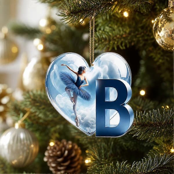 Balettdansare akrylprydnad julklapp lätt söt 8 cm slät E