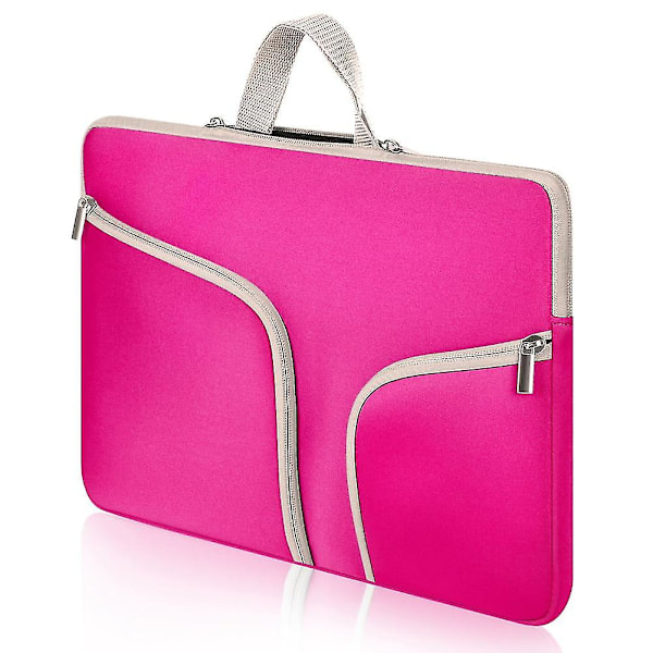 Vanntett Laptop Sleeve Veske Bag 13x9.1 Tommers Glidelås Lomme For Macbook Samsung Chromebook Hp Acer Lenovo-rose Red