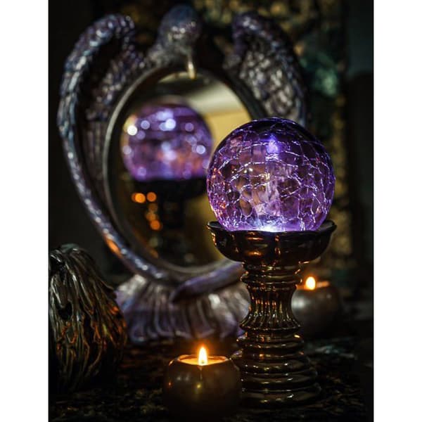 Lilla magisk kugle med LED, 10 x 10 x 22 cm hvid XXS