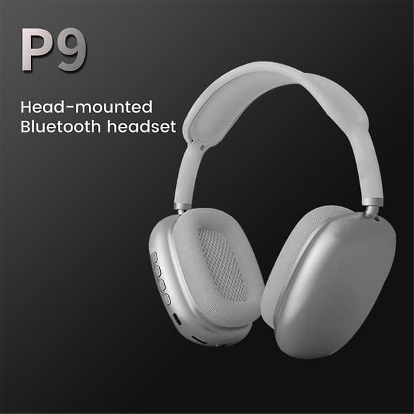 P9 Bluetooth-headset, trådlöst headset för mobiltelefon, multifunktionellt praktiskt headset, vitt（vitt）
