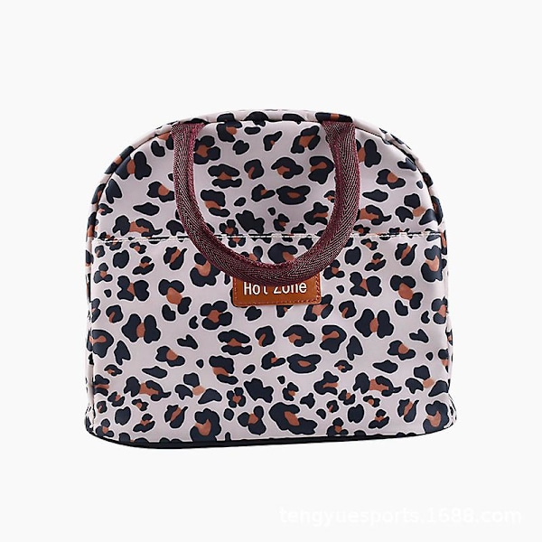 Lounaslaukku naisille ja miehille, eristetty lounaslaukku aikuisille, uudelleenkäytettävä lounaskassi töihin, piknikille, kouluun tai matkalle (Leopard)