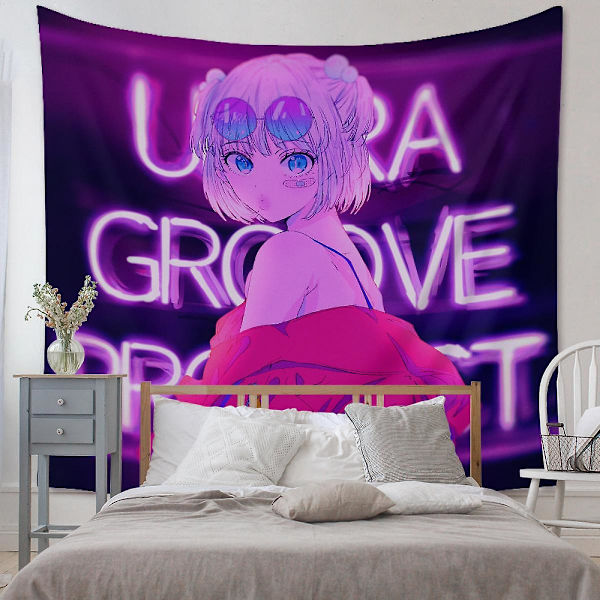 Wekity Anime Gobeläng Estetisk Konst Hembakgrund Tyg Dekor Present Boho Gobeläng för Vardagsrum Sovrumsdekor (614-4, 29 x 38 tum)