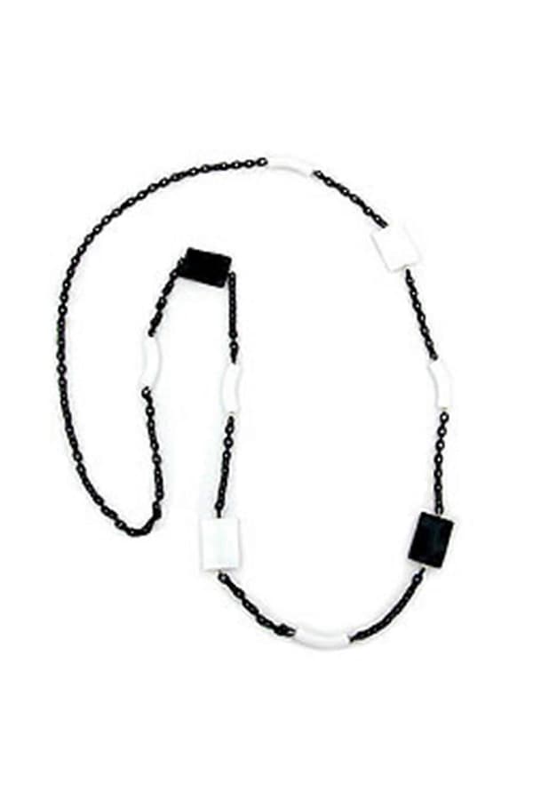 Halsband Svarta & Vita Pärlor 95cm - Gl00433