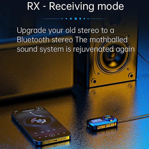 Aux bil Bluetooth-modtager 3,5 mm jacks lydmusik Bluetooth 5.0 bilsæt trådløs håndfri højttaler Bluetooth bilstereo