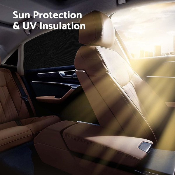 Baby Car Solskydd Fönster Strumpor: 2 ST Universal Bakre Sidofönster Solskyddsskydd för bil SUV Skydda barn och husdjur Block UV-strålar - Thermal Black