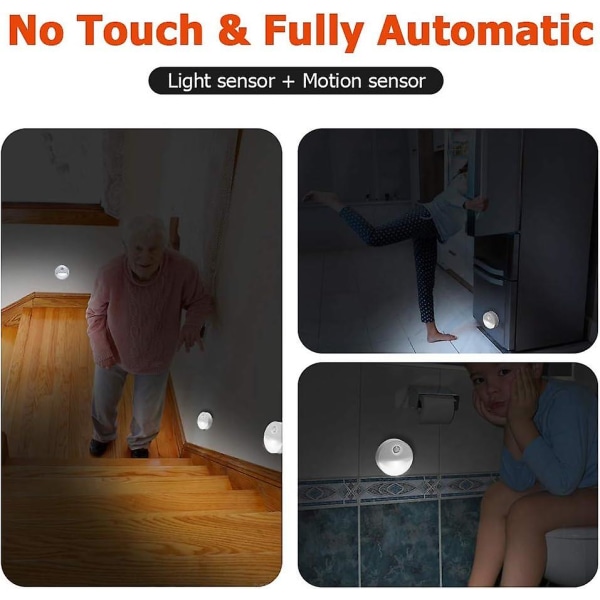 Rörelsesensorlampa inomhus, bländfri batteridriven trådlös led nattlampa för garderobstoalett