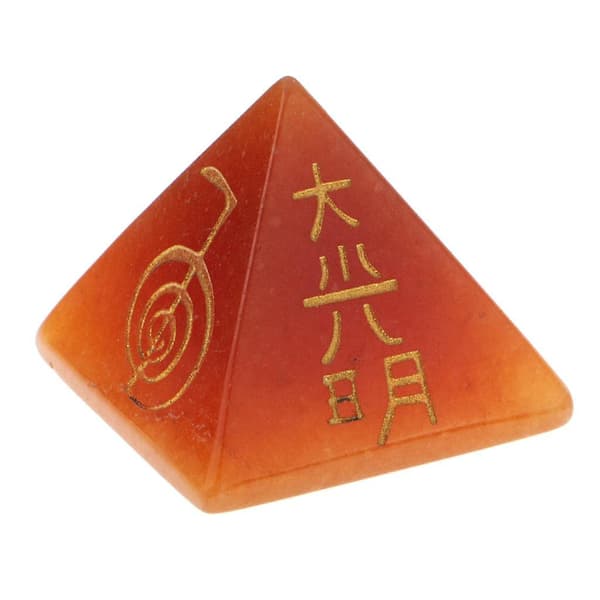 3x Pyramid Kristall Energi Sten Metafysisk Reiki Healing Ädelsten Gåva Gul